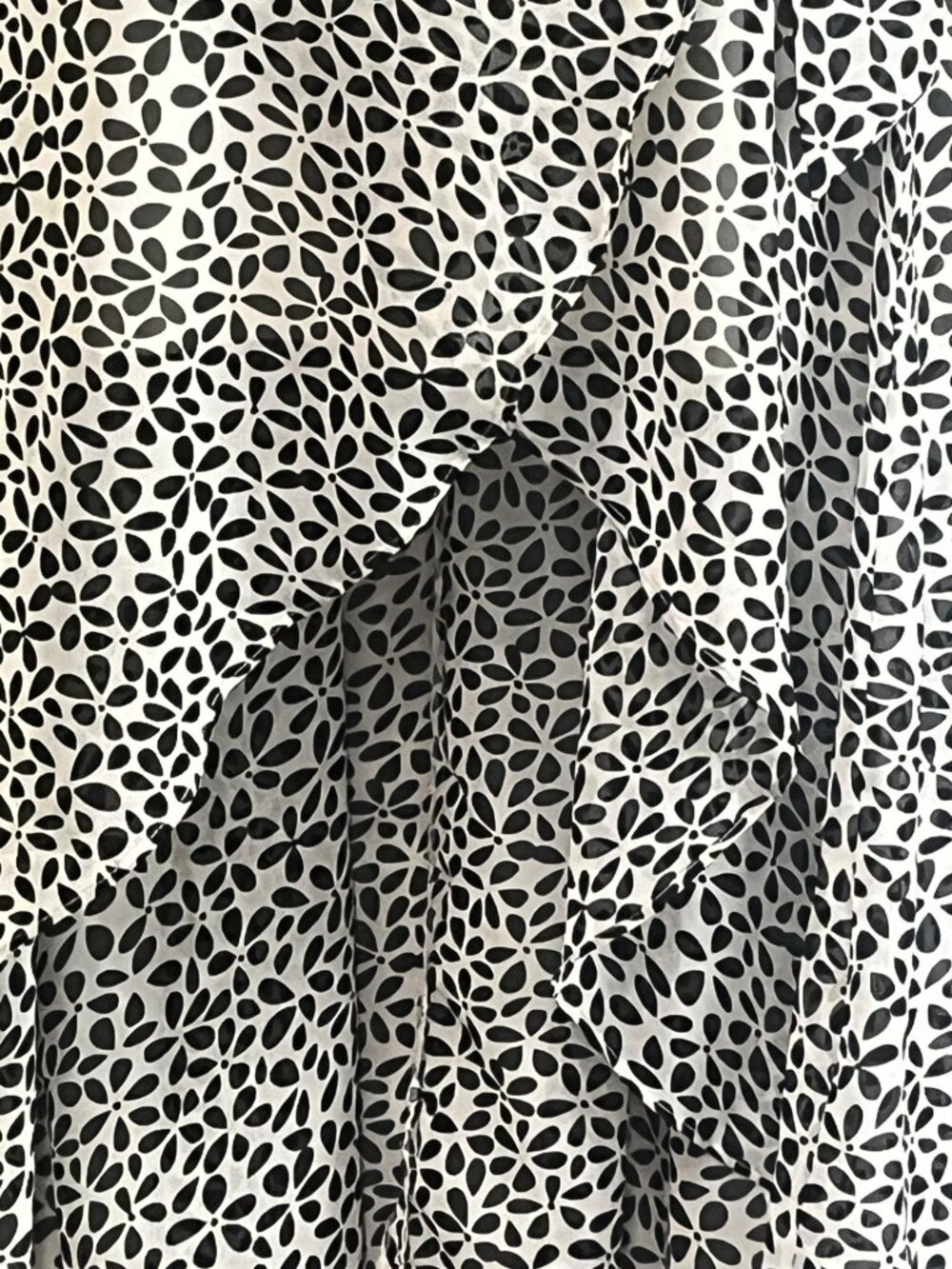 Eliza J. Split Sleeve Faux Wrap Dress, White/Black, Sz. 0 - Picture 6 of 12
